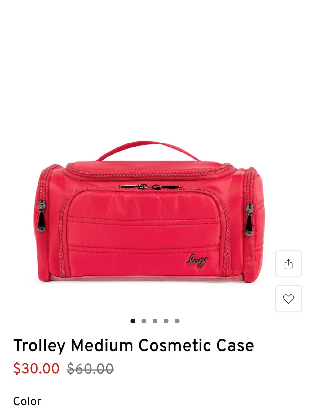 lug Medium Trolley Cosmetic Case in Red